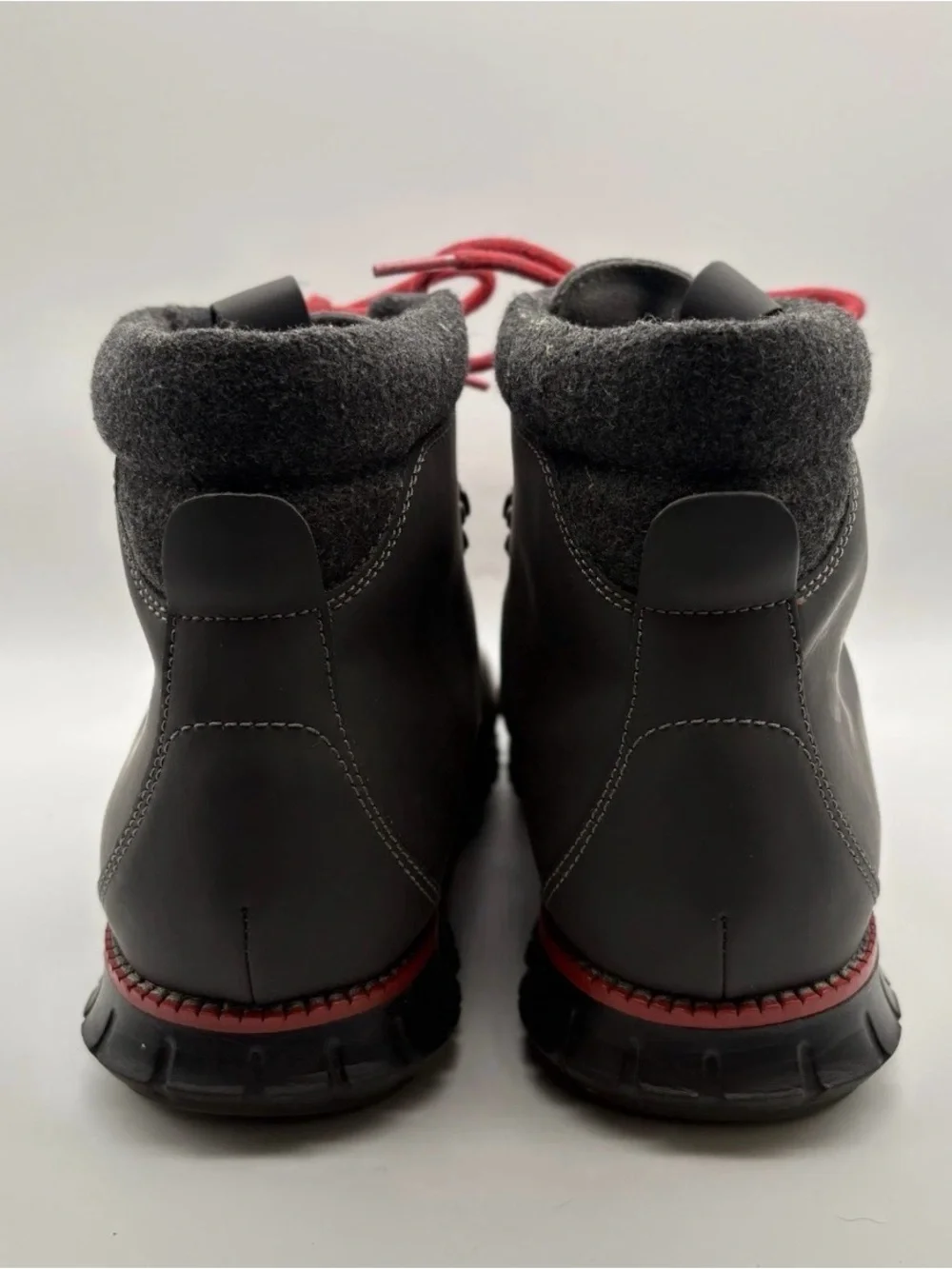 Cole Haan Men's Gray Hiking Boots with Red Laces
